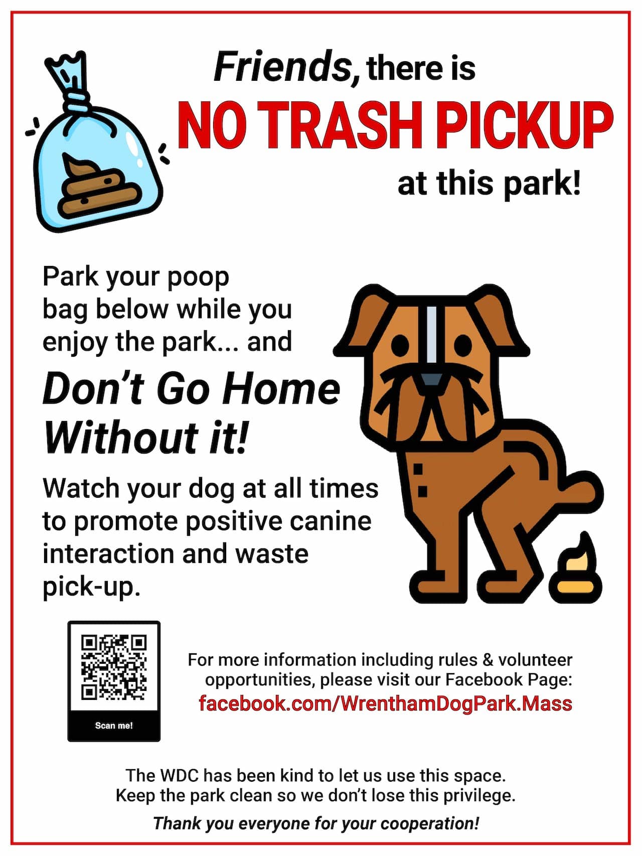 Wrentham Dog Park Sign